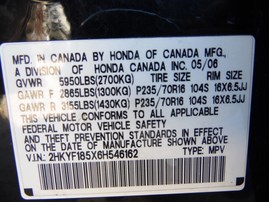 2006 Honda Pilot EX-L Black 3.5L AT 4WD #A24907